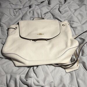 Coach Cream Leather Backpack